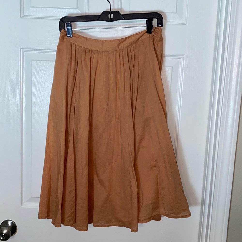 Forever 21 Midi Skirt Side Zipper 100% Cotton with Pockets Size Small